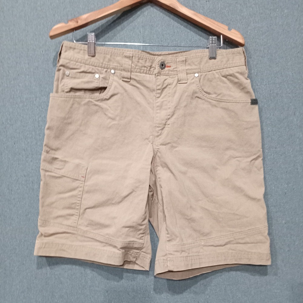 LL Bean Mens Cargo Shorts Tan Khaki Stretch Cotton Blend 33W 509456
